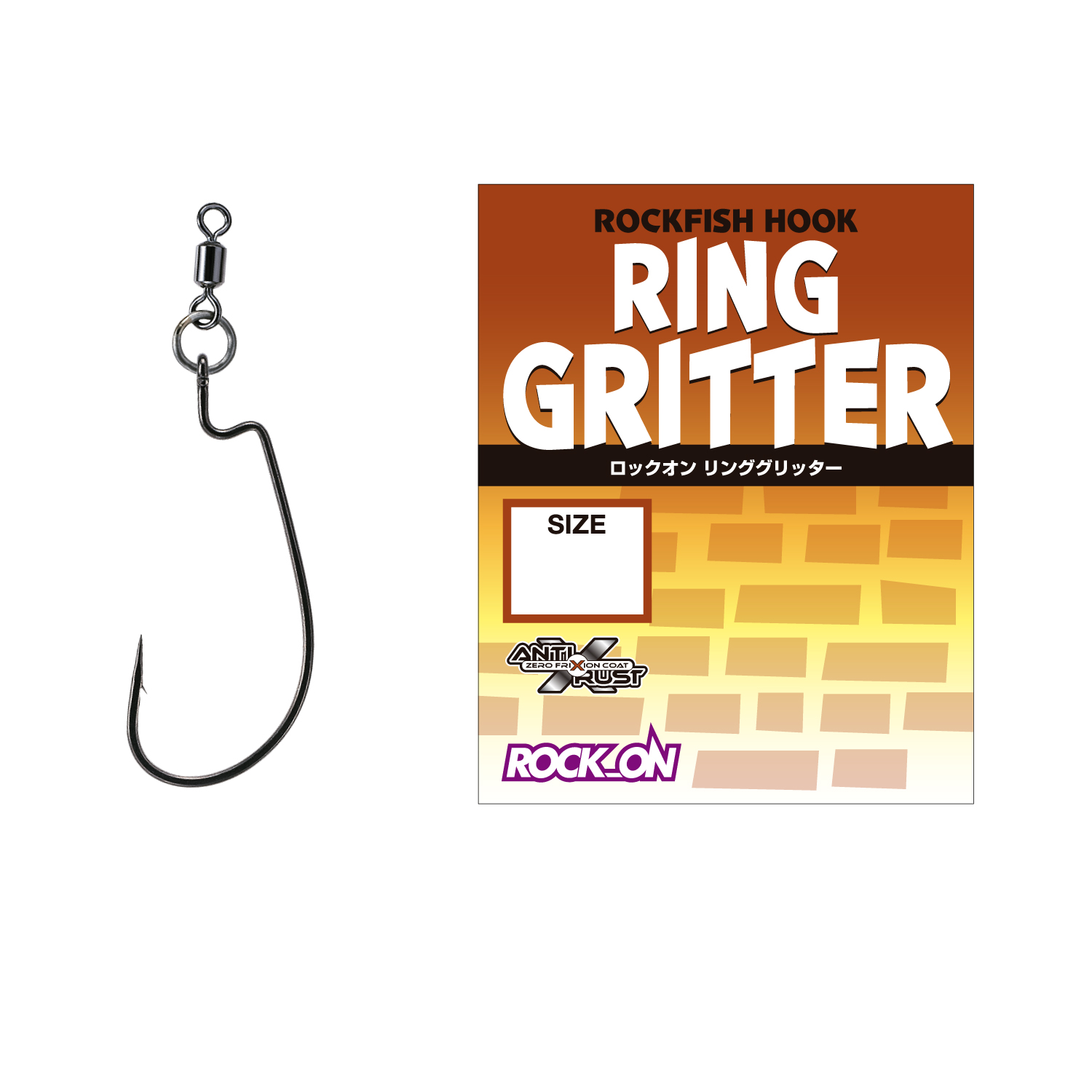 VALIVAS Rock_ON Power Gritter Fishing Hooks - Size #1, Ultra Heavy Wire, 6-Pack
