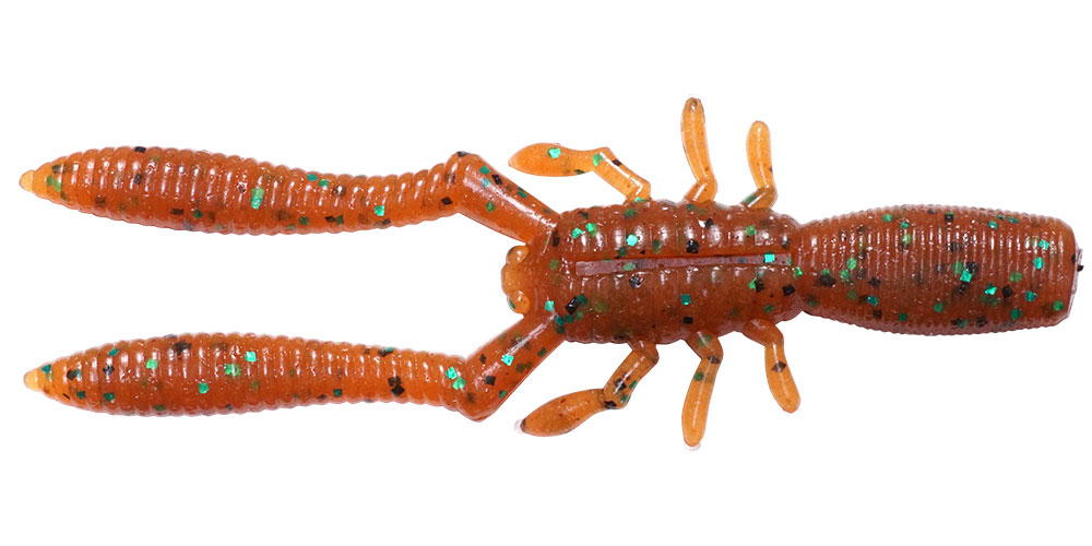 HONJIKOMI BOTTLE SHRIMP 4" ROOT BEER/GREEN&BLACK FLAKE