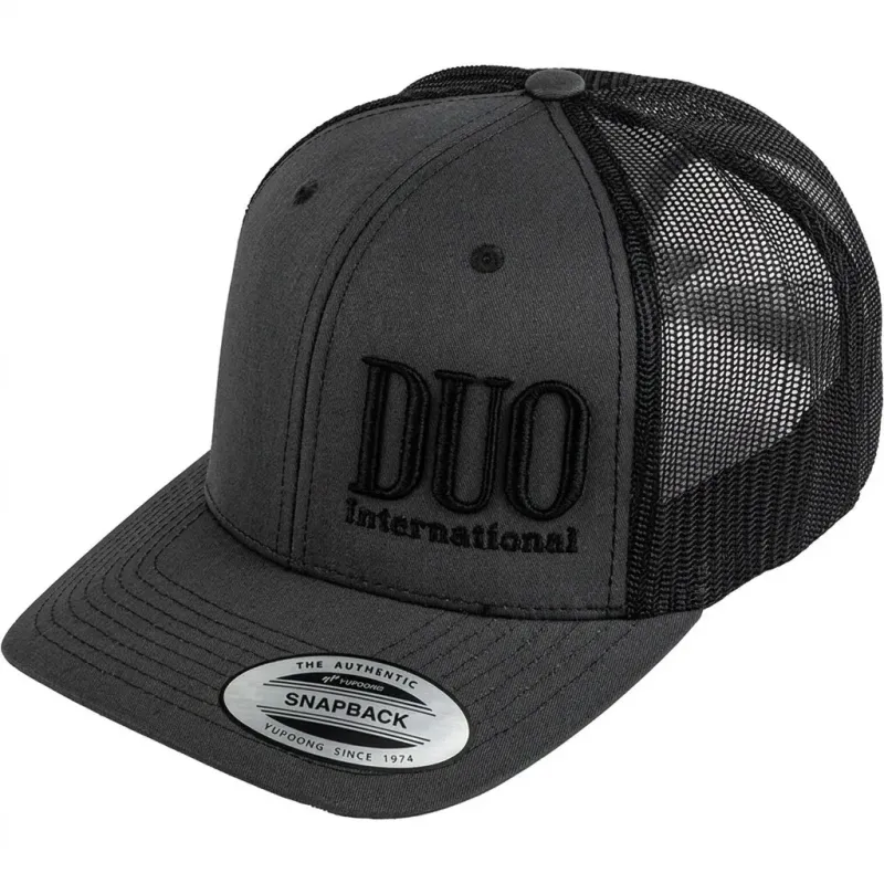 DUO Mesh Snapback Cap Charcoal Black